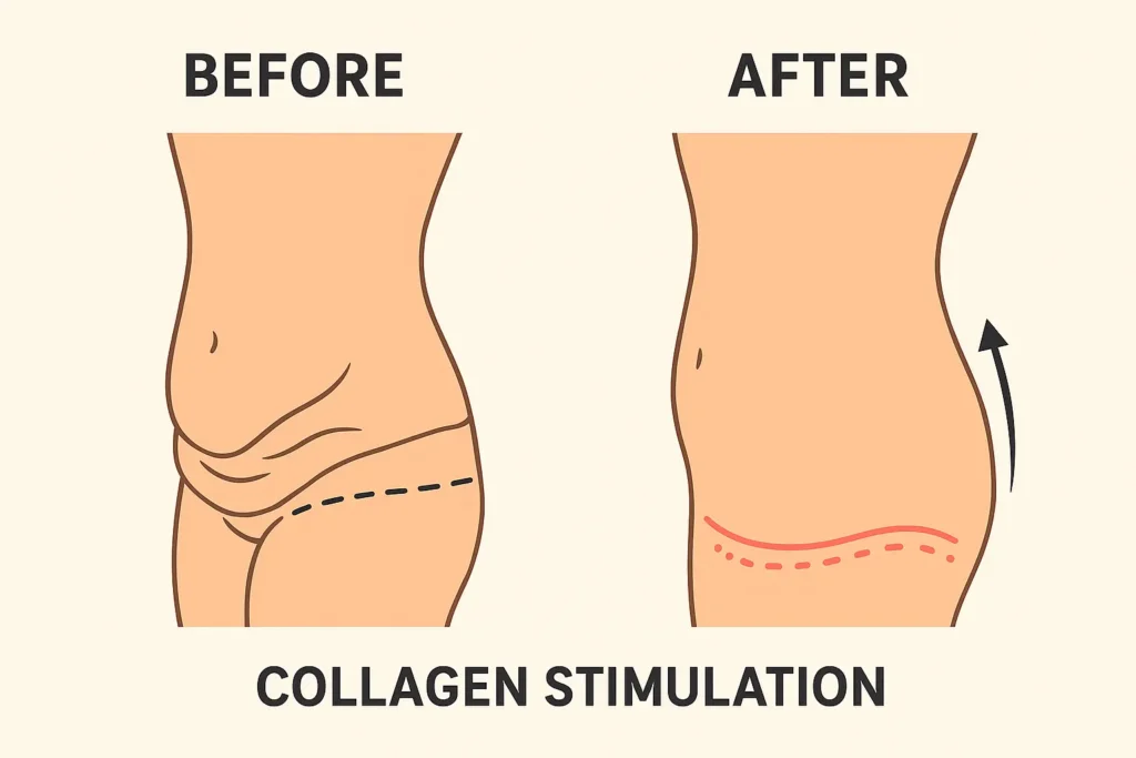 Before and after results for sagging skin after weight loss injections Richmond upon Thames