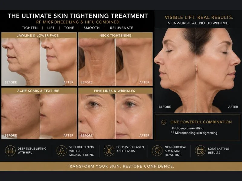 Results of combined treatment for the ultimate skin tightening treatment Richmond upon Thames